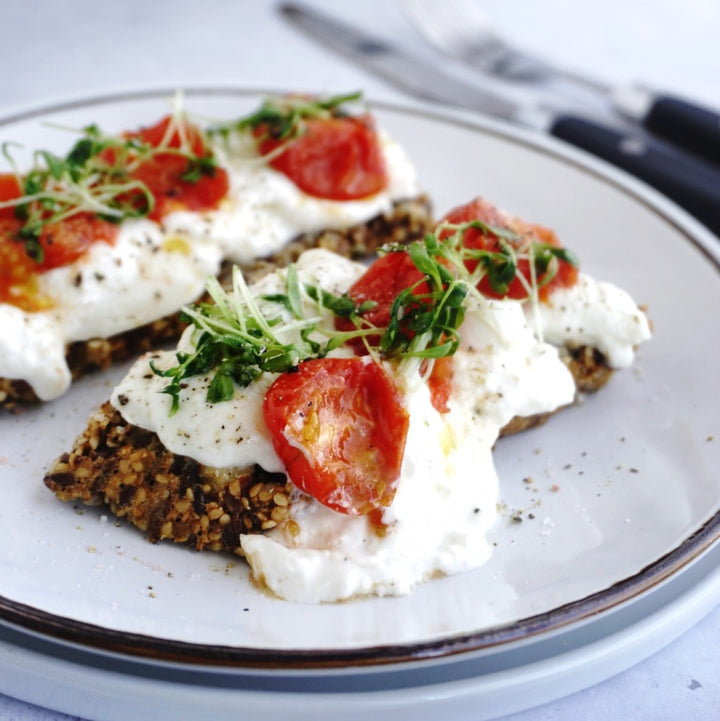 Burrata Toast with OKONO bread mix