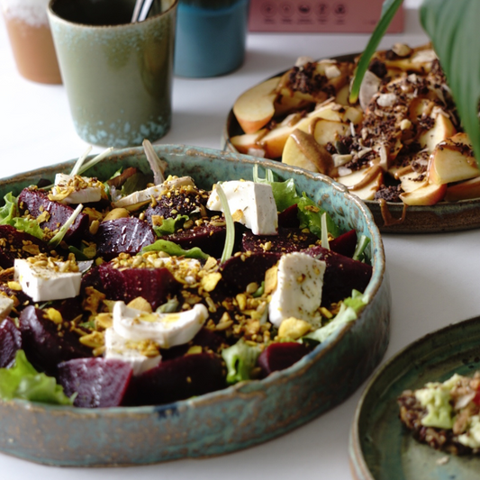 Salad with granola topping