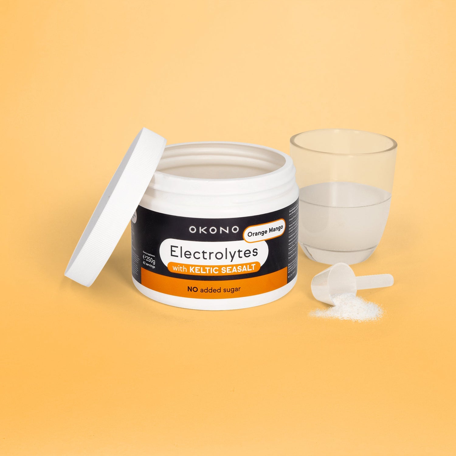 OKONO Electrolytes with Keltic Salt No added sugar (250g) Detail - Orange Mango