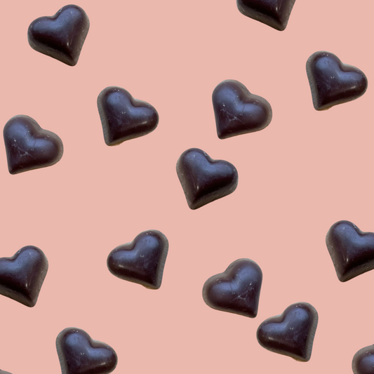 Donkere chocolade hartjes