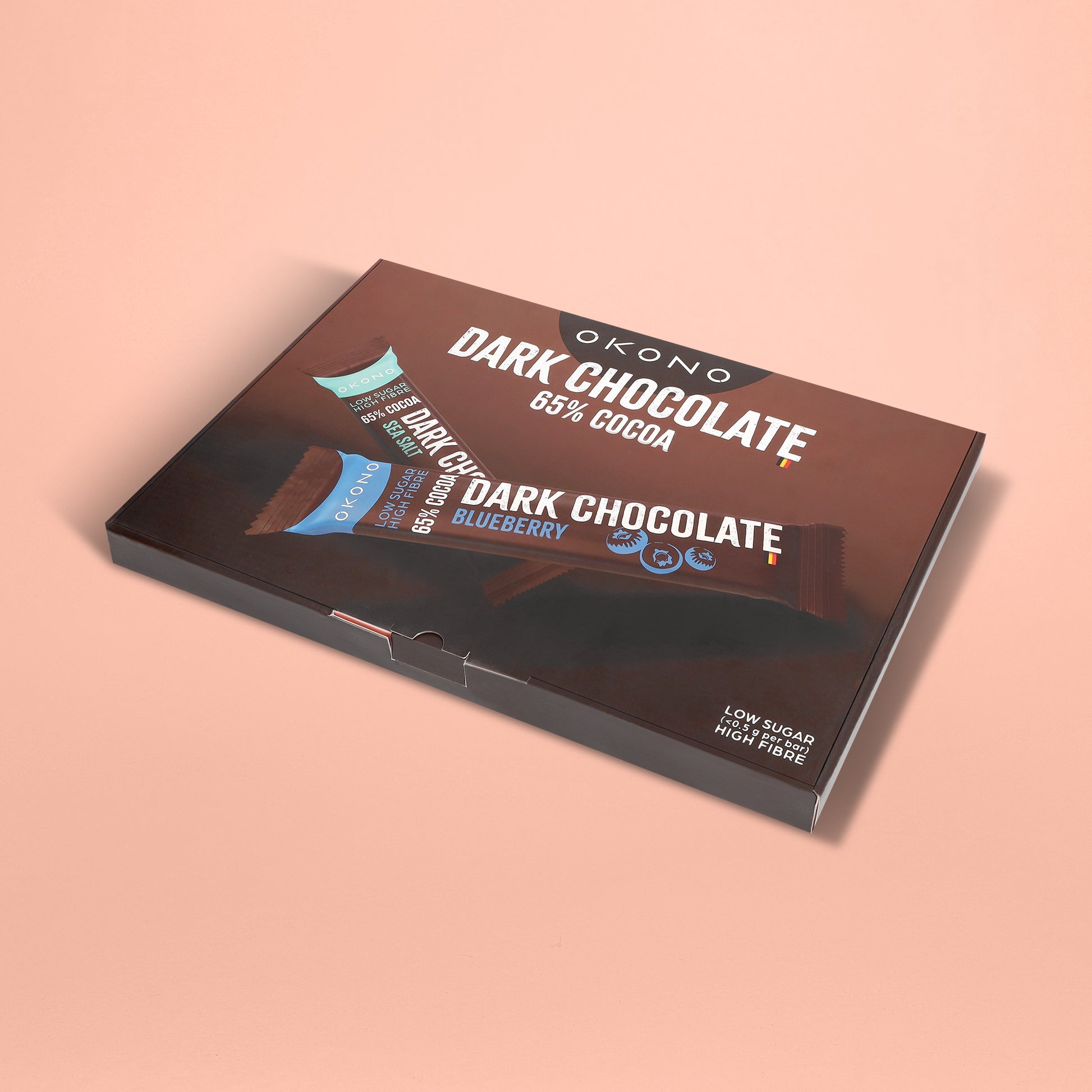 OKONO Chocolate Discovery Box - 65% Cocoa - Low sugar - High Fiber