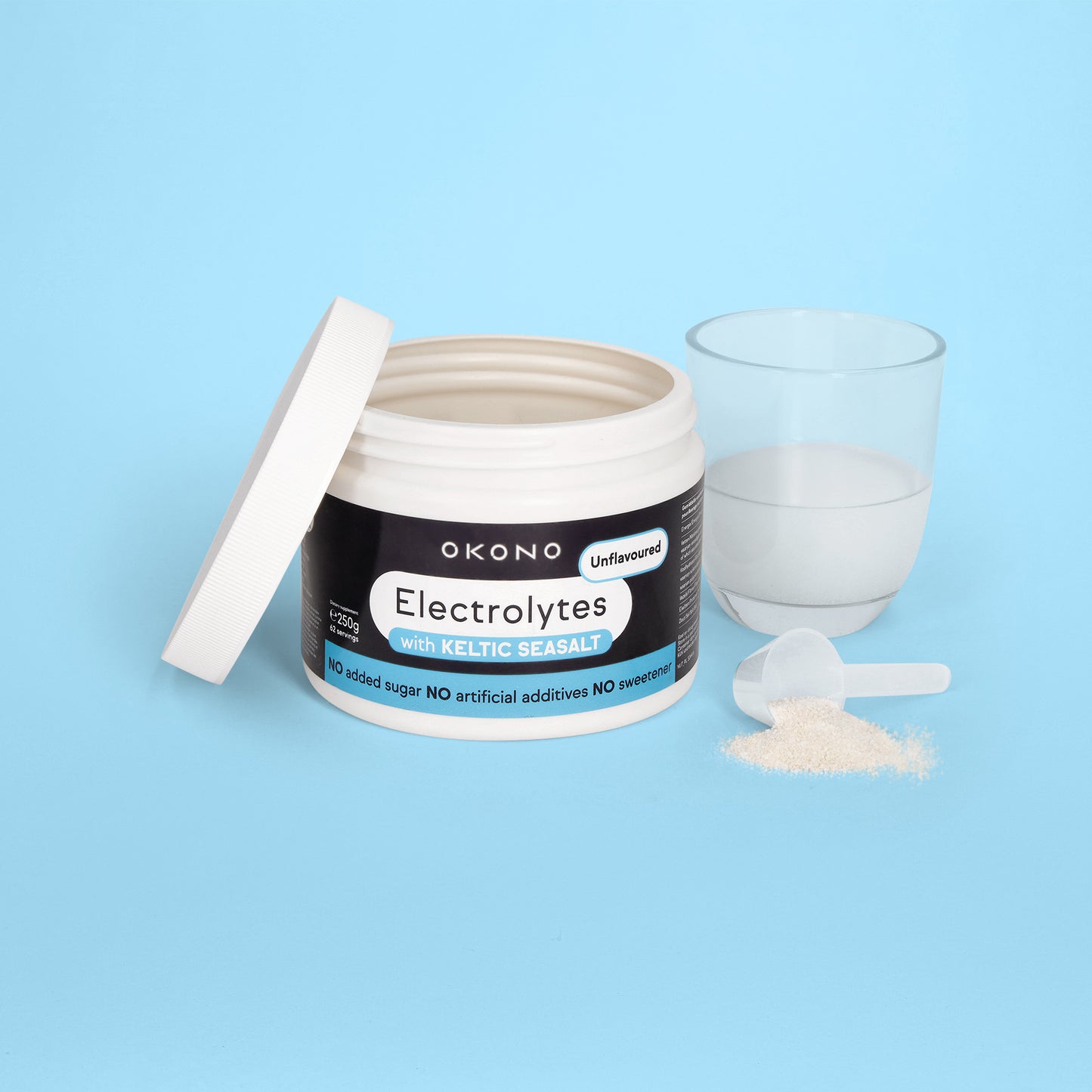 OKONO Electrolytes with Keltic Salt No added sugar (250g) Detail - Unflavoured