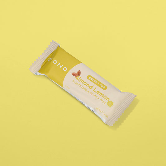 OKONO Energy Bar (40g, 3g net carbs) - Almond Lemon - Plantbased & Gluten Free