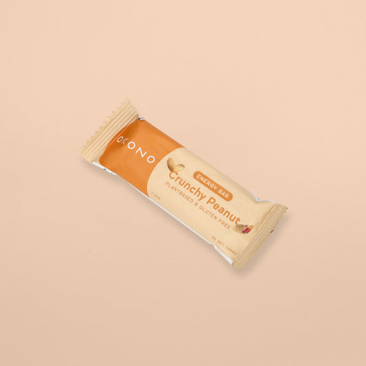 OKONO Energy Bar (40g, 3g net carbs) - Crunchy Peanut - Plantbased & Gluten Free