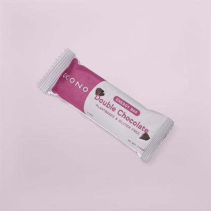 OKONO Energy Bar (40g, 3g net carbs) - Double Chocolate - Plantbased & Gluten Free