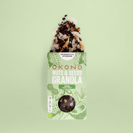 OKONO Nuts & Seeds Bio Granola - Cocoa Peanut Coconut - Detail